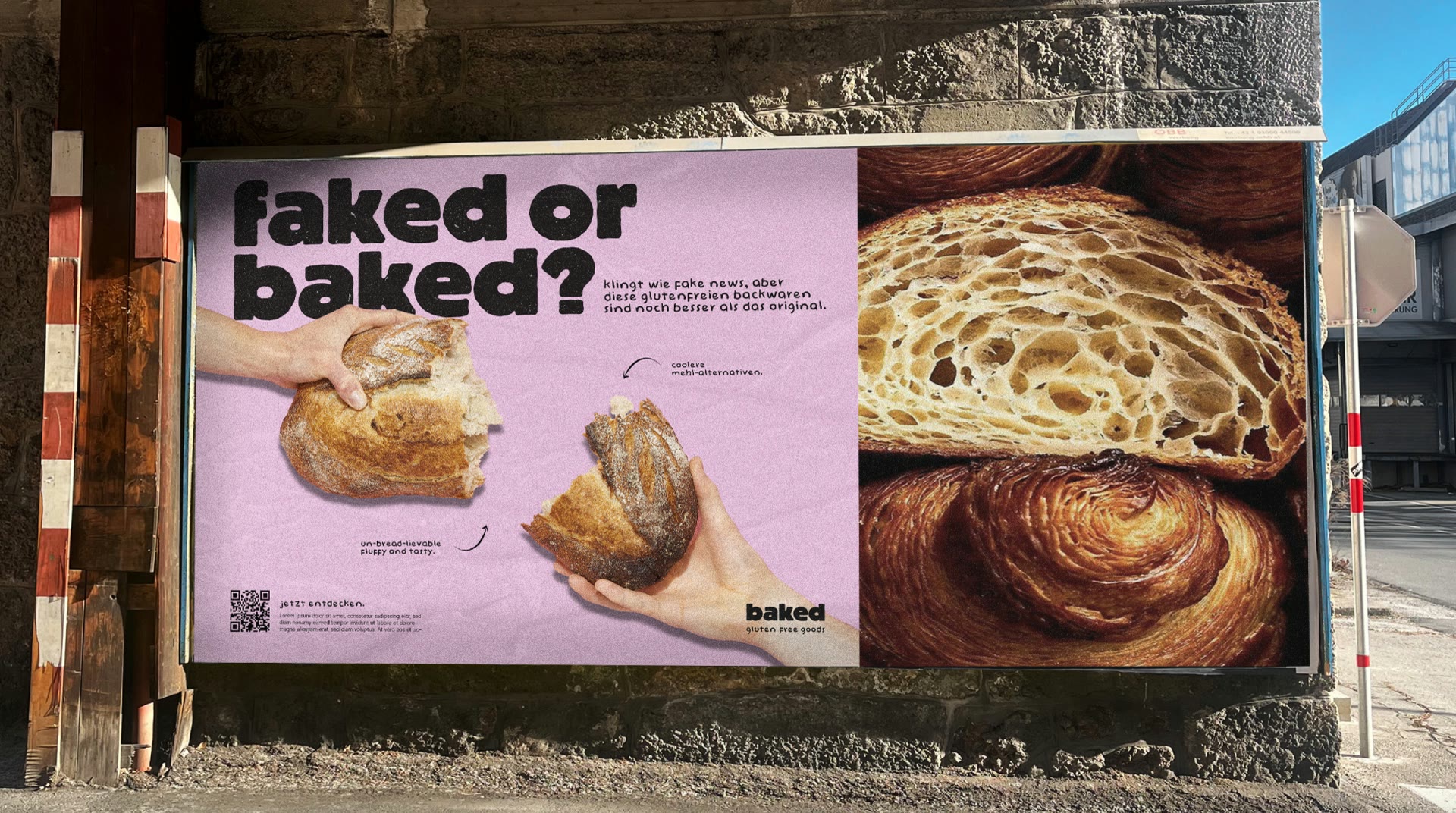 Baked, Großflächenplakat „faked or baked?“