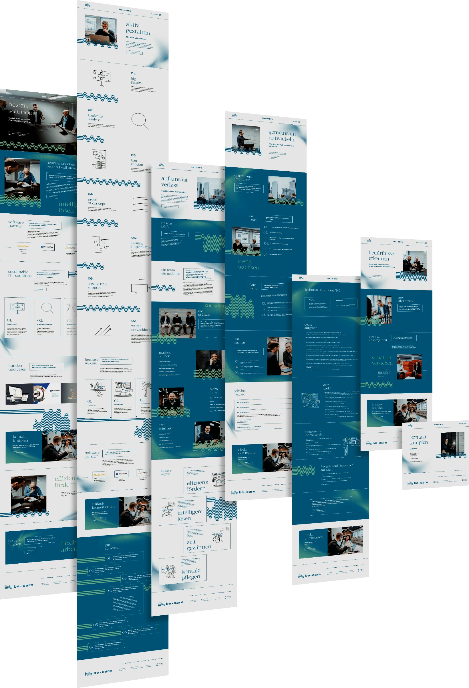 be.care solutions, Seitenübersicht der Website