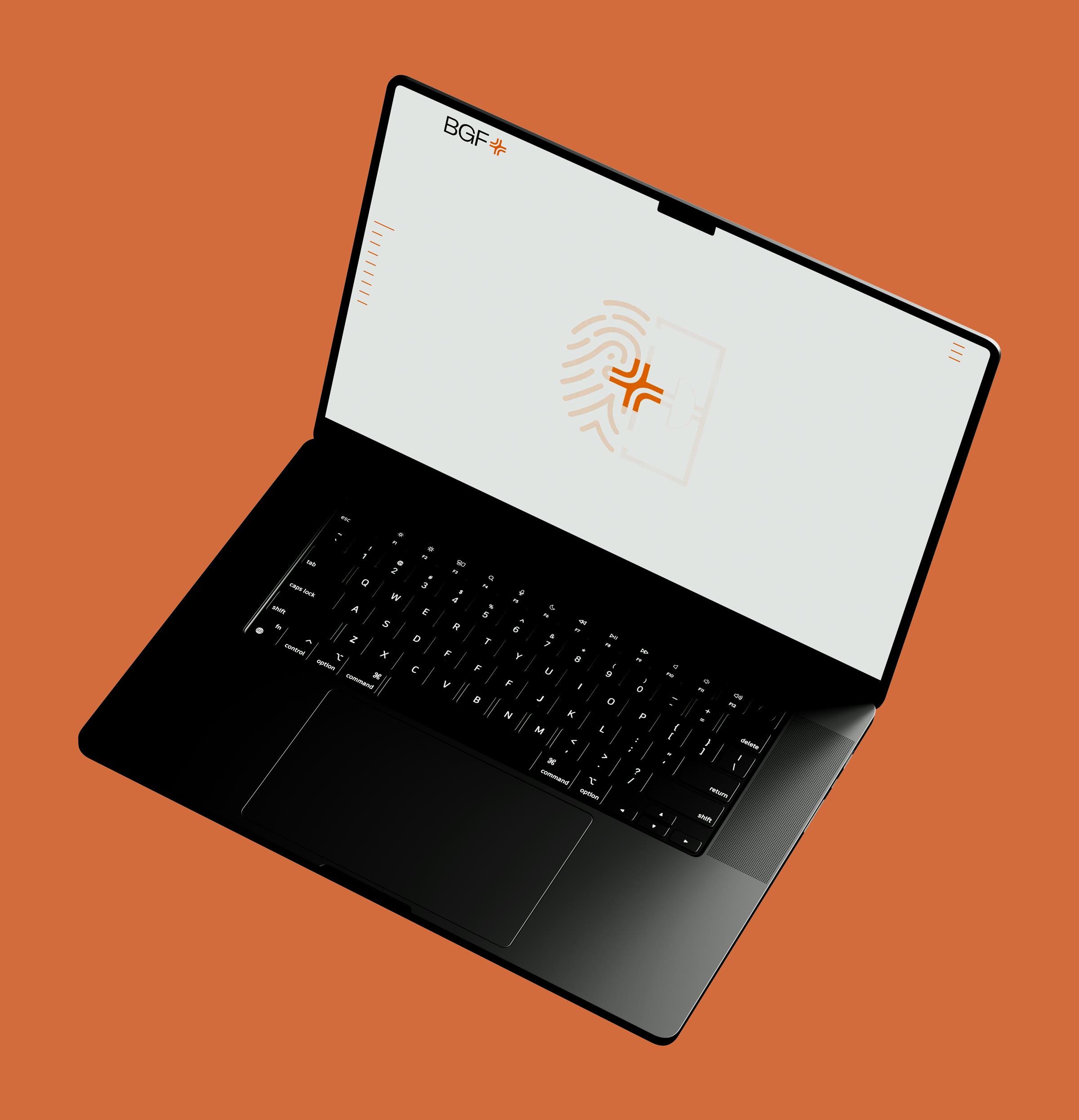 BGF+, Website auf dem Notebook