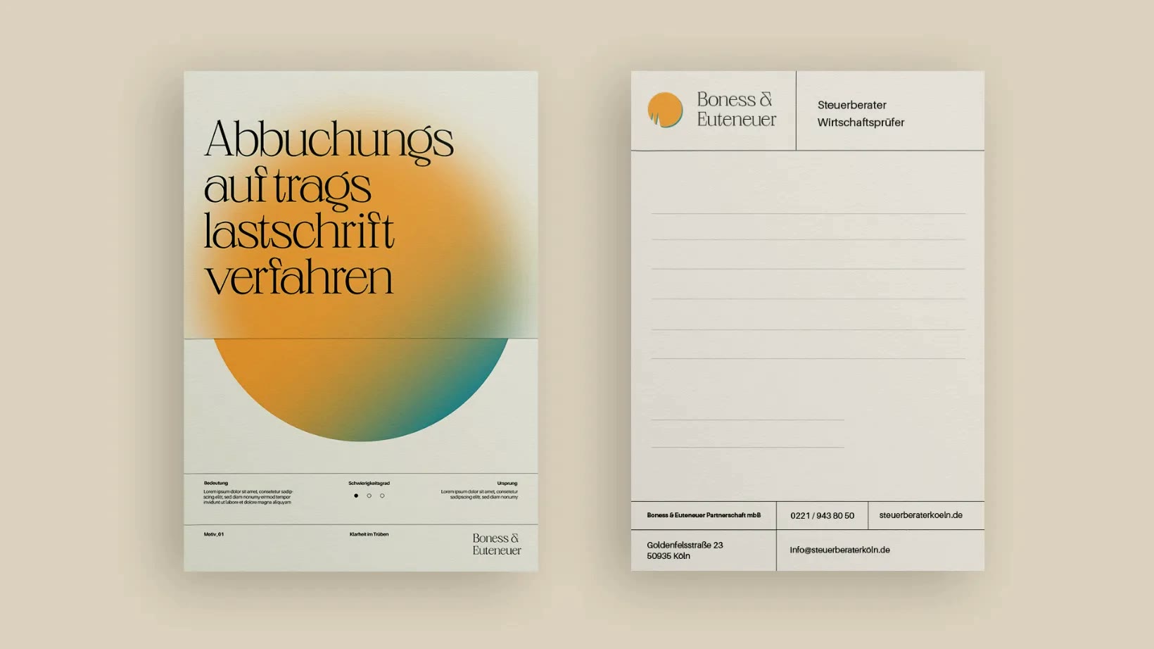 Boneß & Euteneuer, Poster und Briefbogen