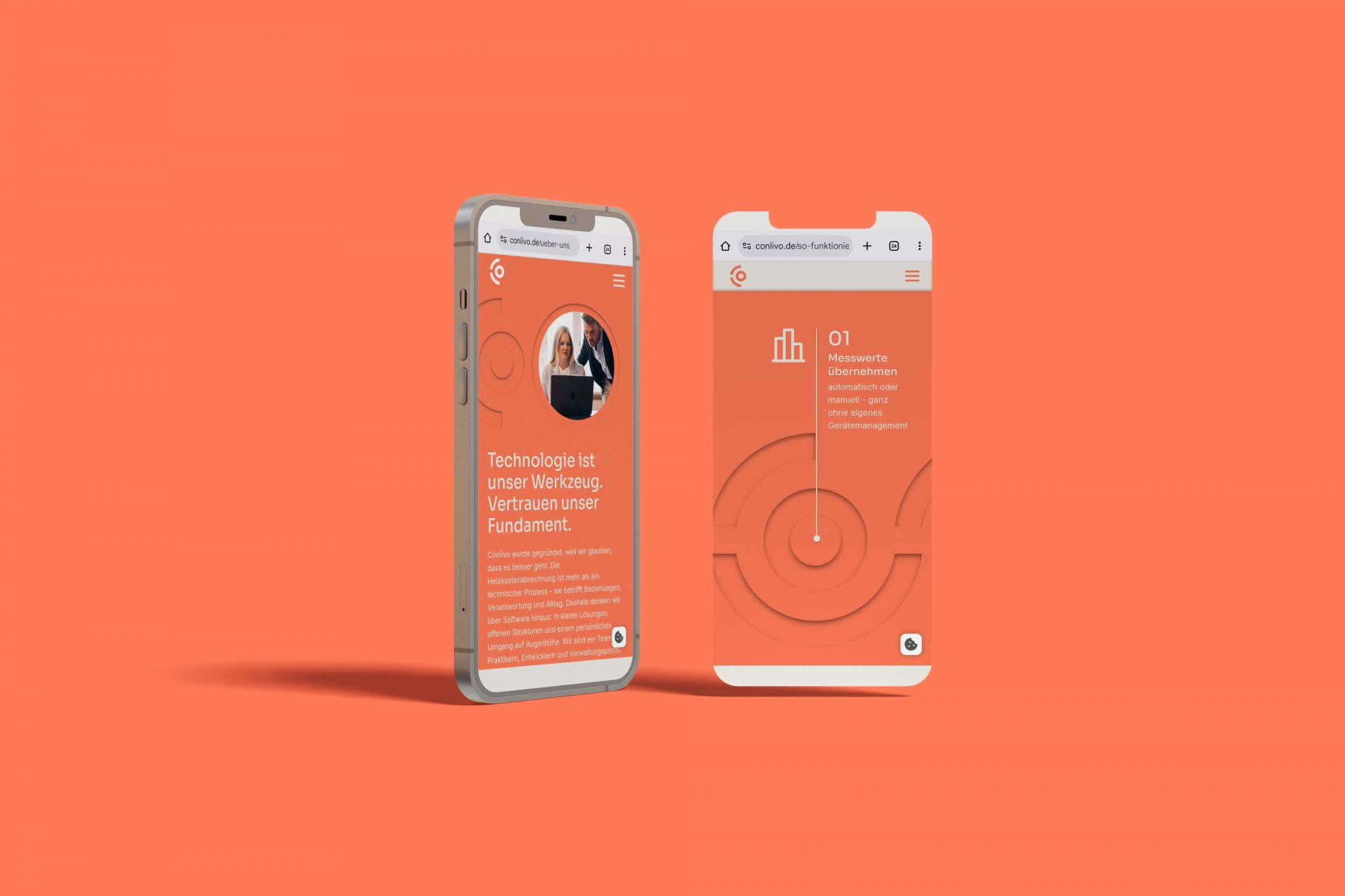 Conlivo, mobile Website