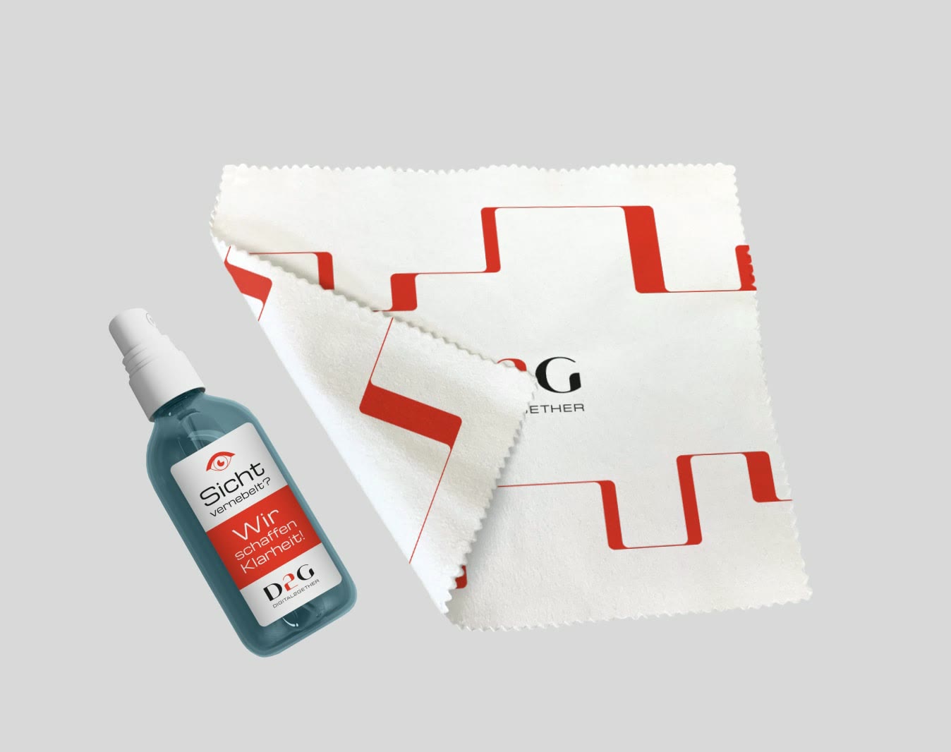 Digital2gether, Brillenputztuch und Reinigungsspray