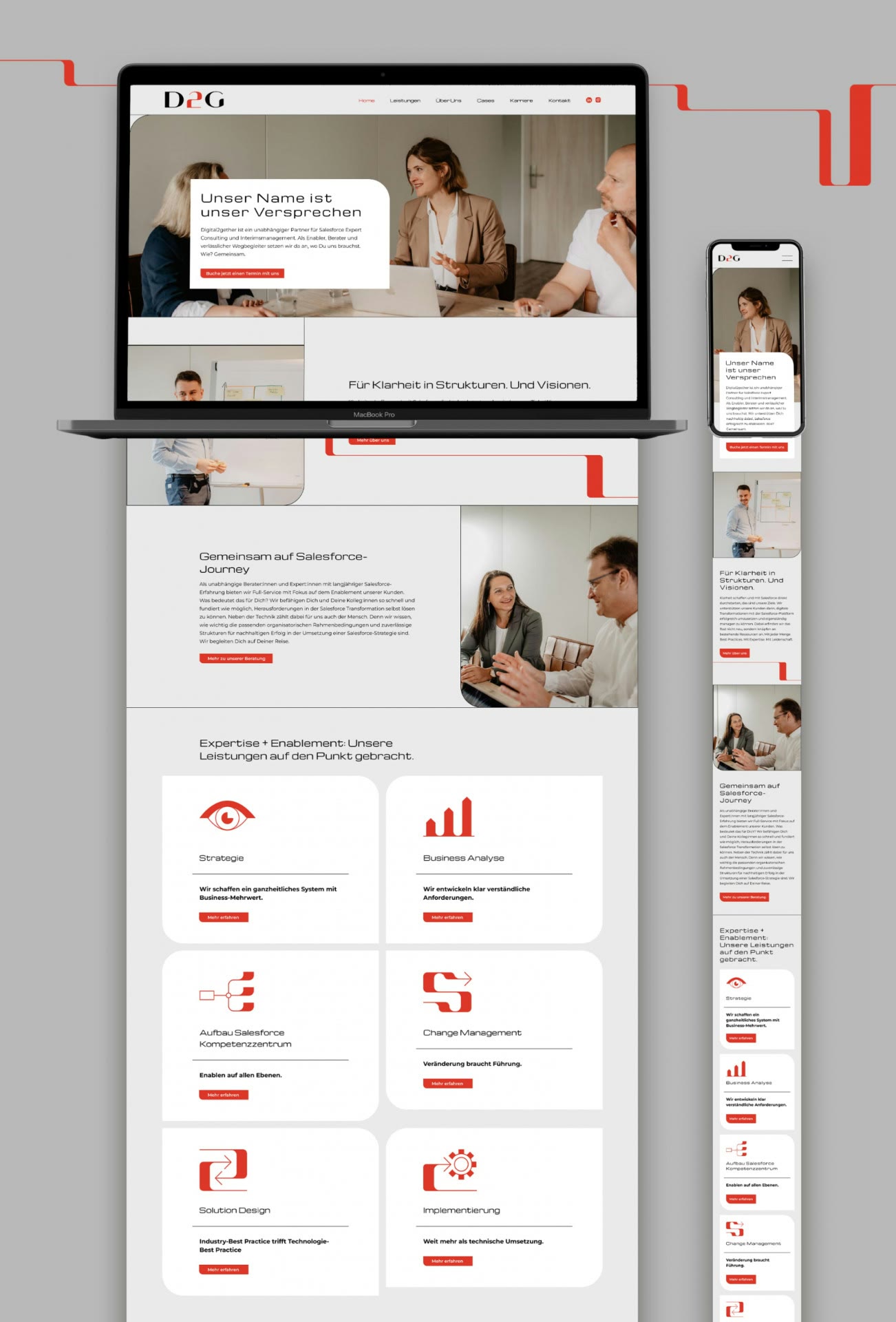 Digital2gether, Website auf Laptop und Smartphone