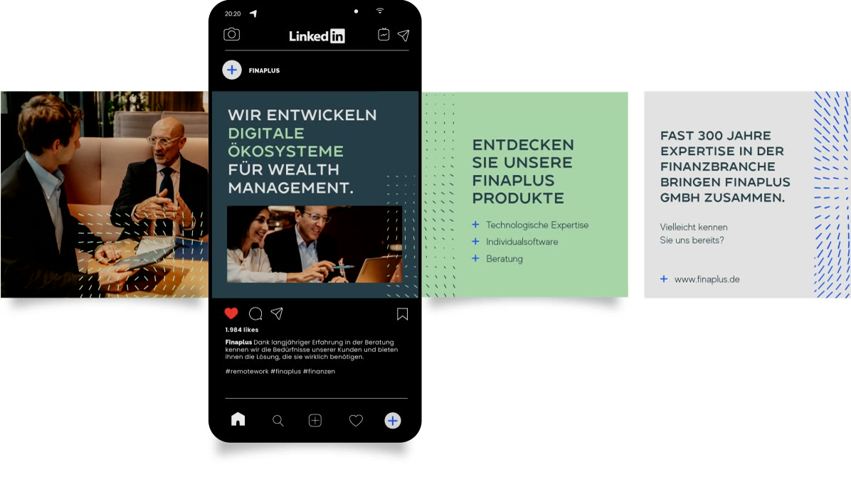 Finaplus, LinkedIn auf dem Smartphone