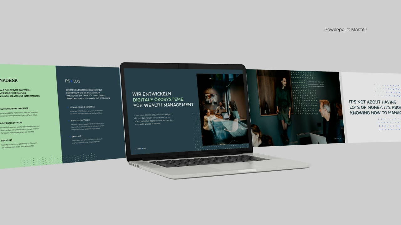 Finaplus, Website auf dem Laptop