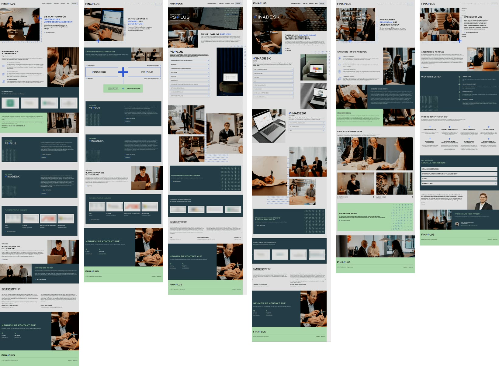 Finaplus, Website-Screens