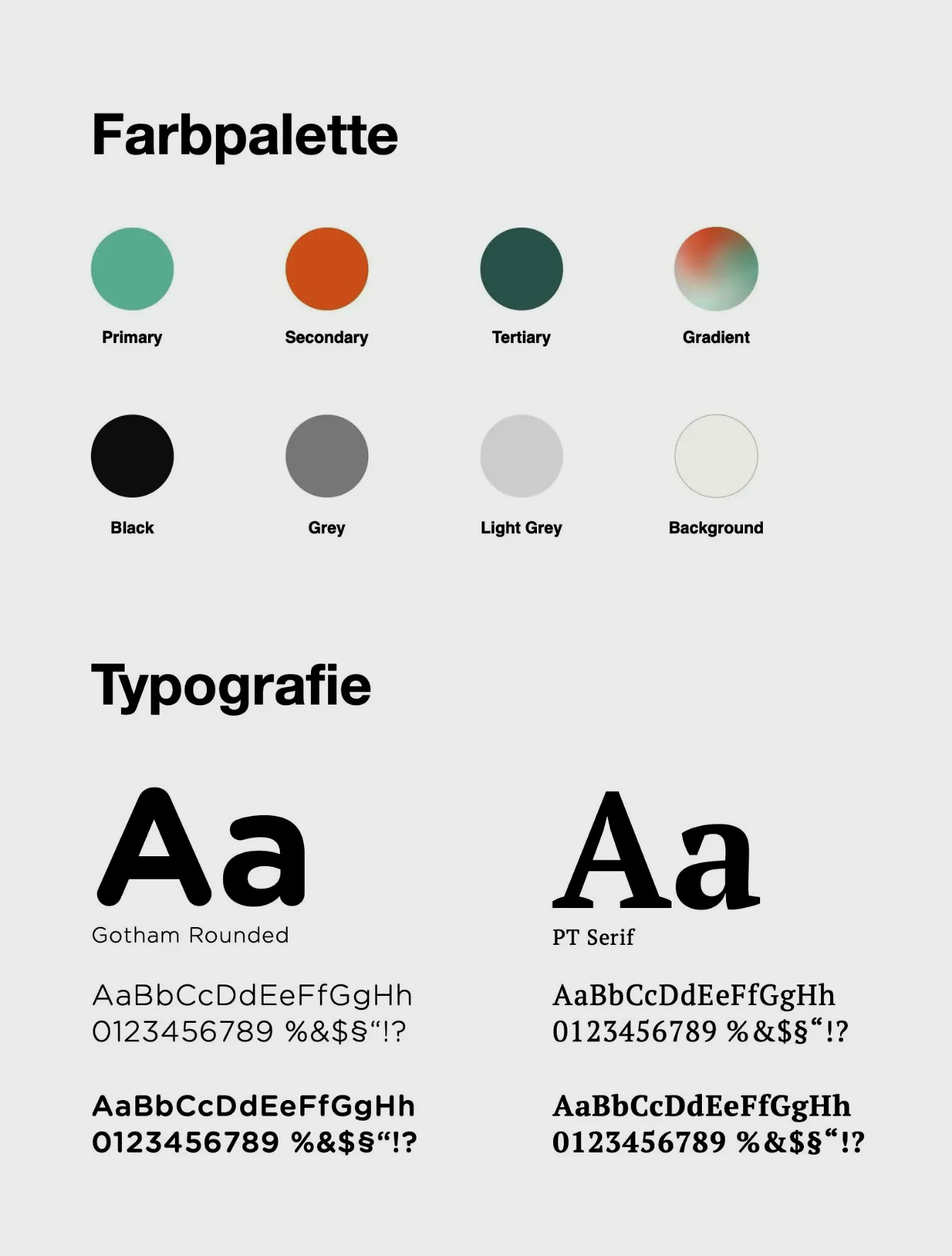 GET.ON, Farbpalette und Typografie