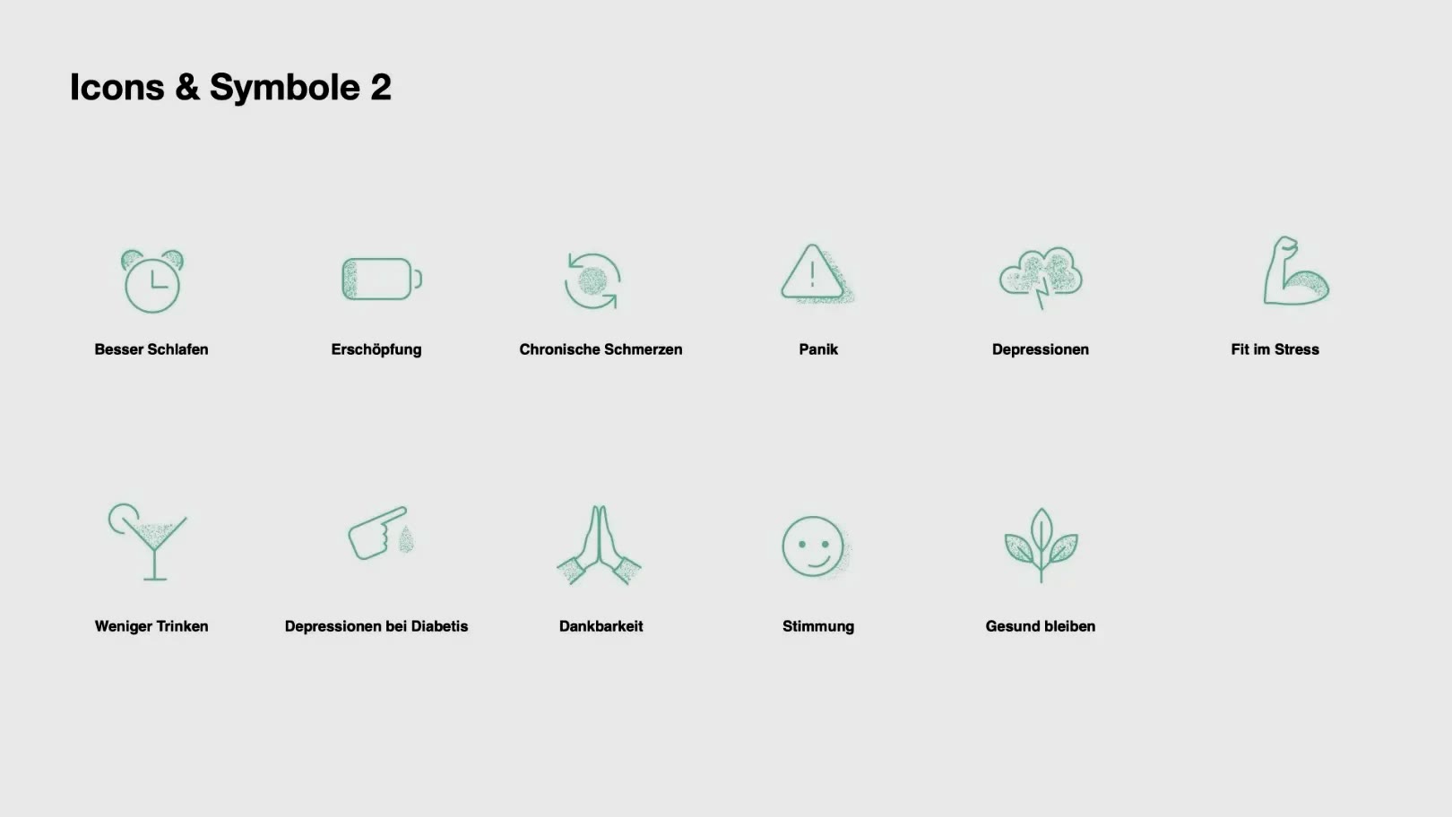 GET.ON, Icon-Set zu den Trainingsthemen
