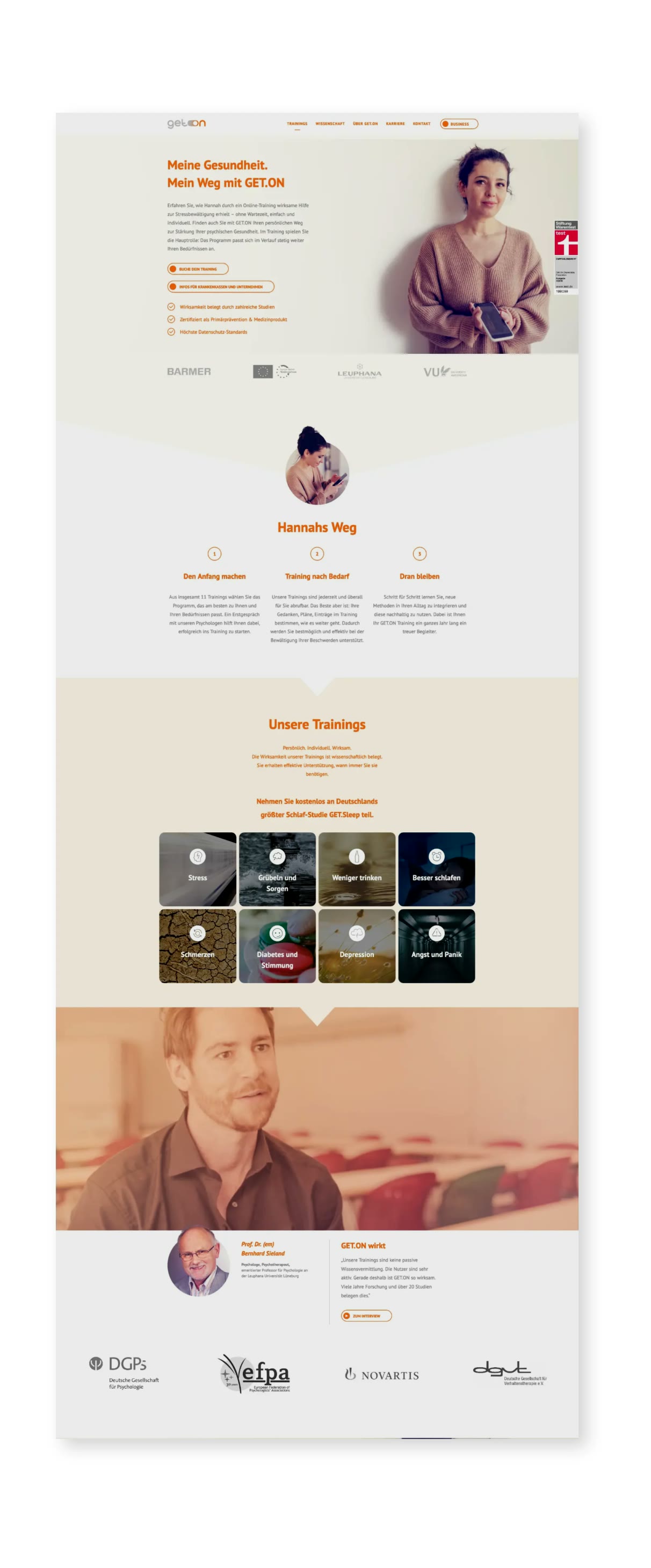 GET.ON, Website, Startseite