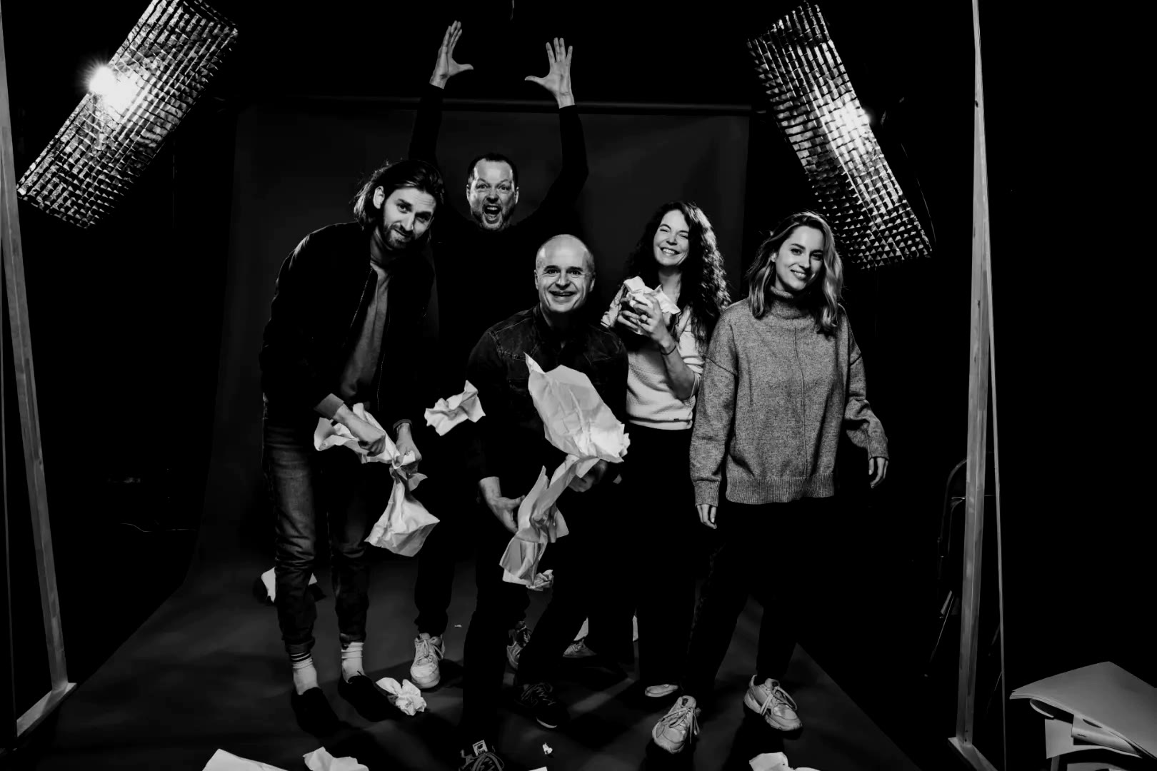 Good Humor, Schwarz-Weiß-Shooting mit dem Team im Studio