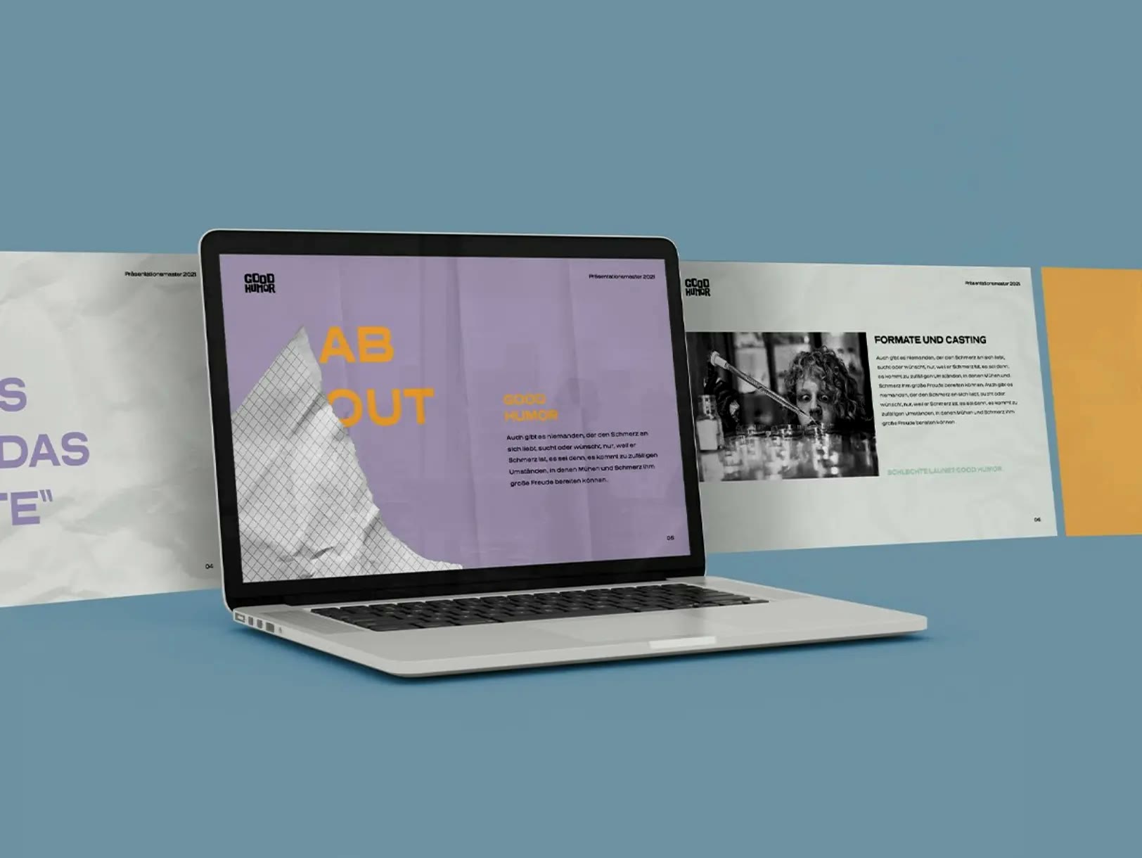 Good Humor, Onepager auf dem Laptop