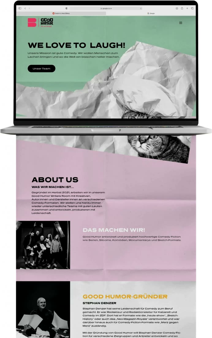 Good Humor, Website im Überblick