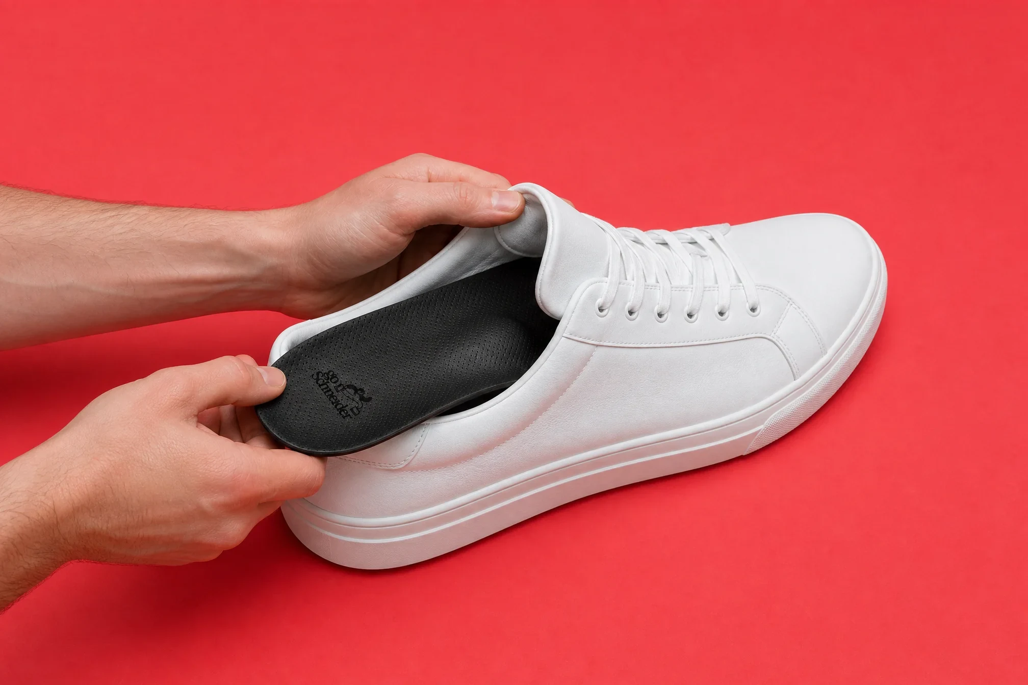 Finales Einlagen-Mockup im Herrenschuh