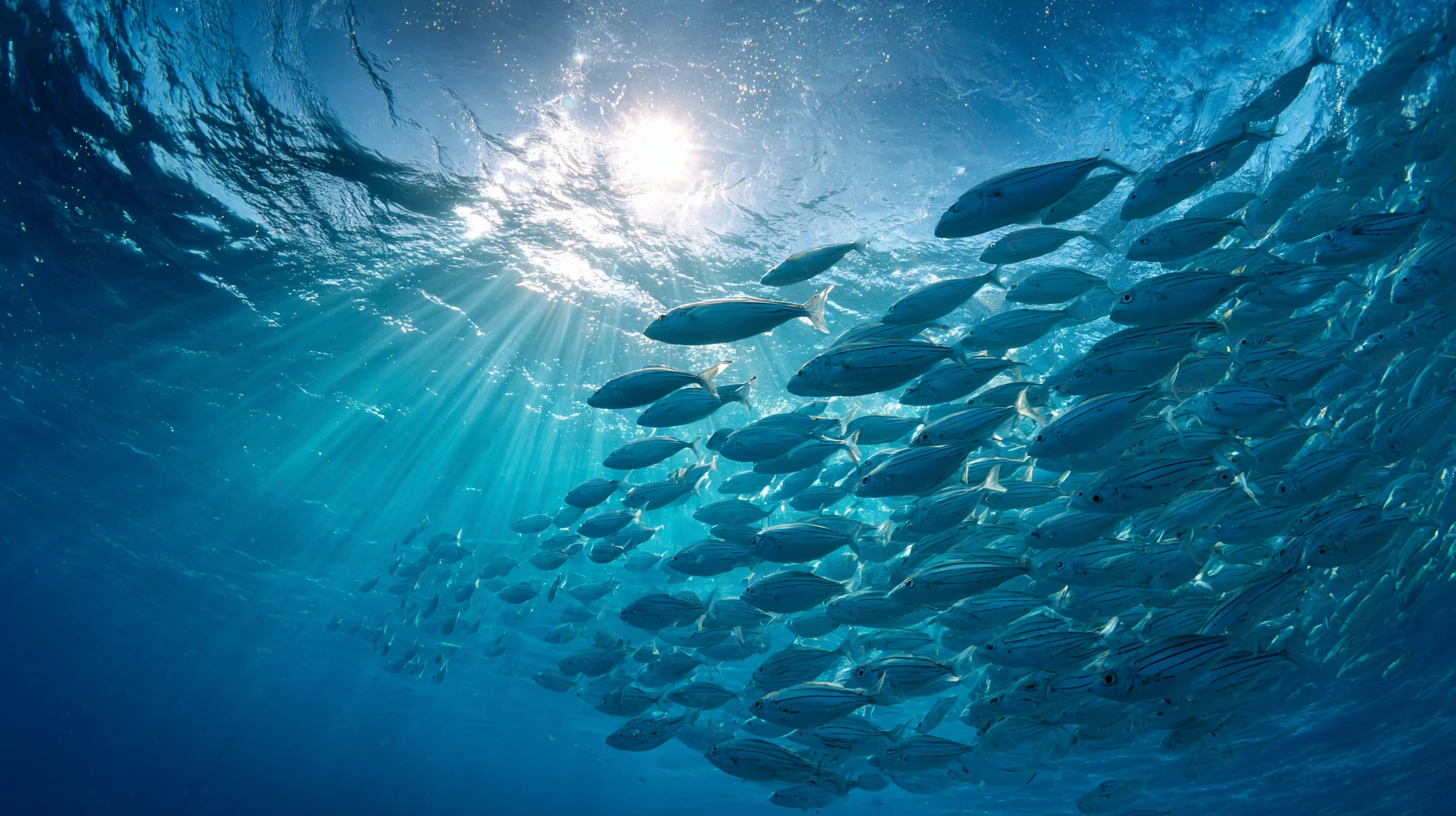 Die Haftpflichtkasse, Fischschwarm als Sinnbild gemeinsamer Bewegung