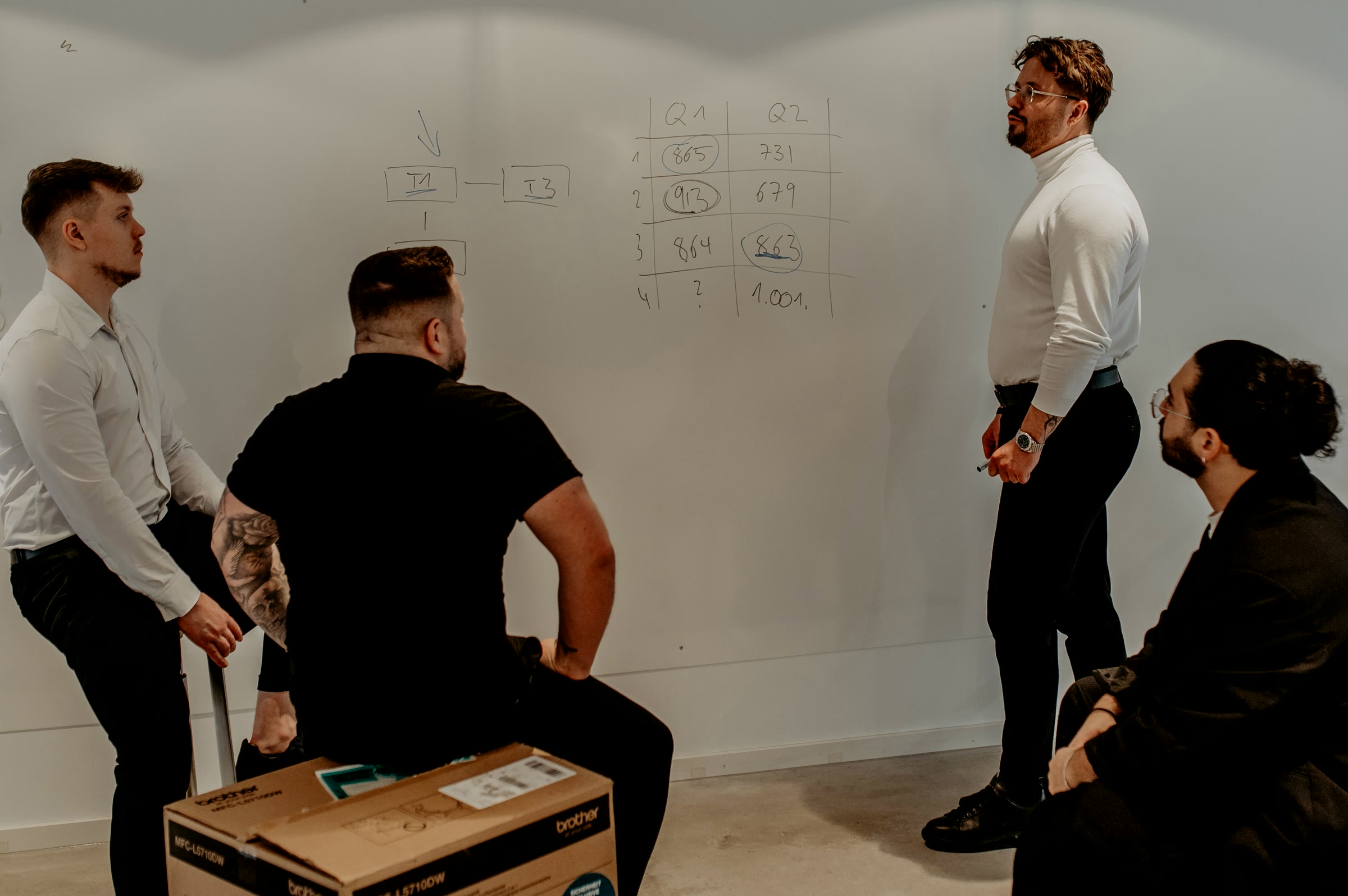 Highr. Team am Whiteboard