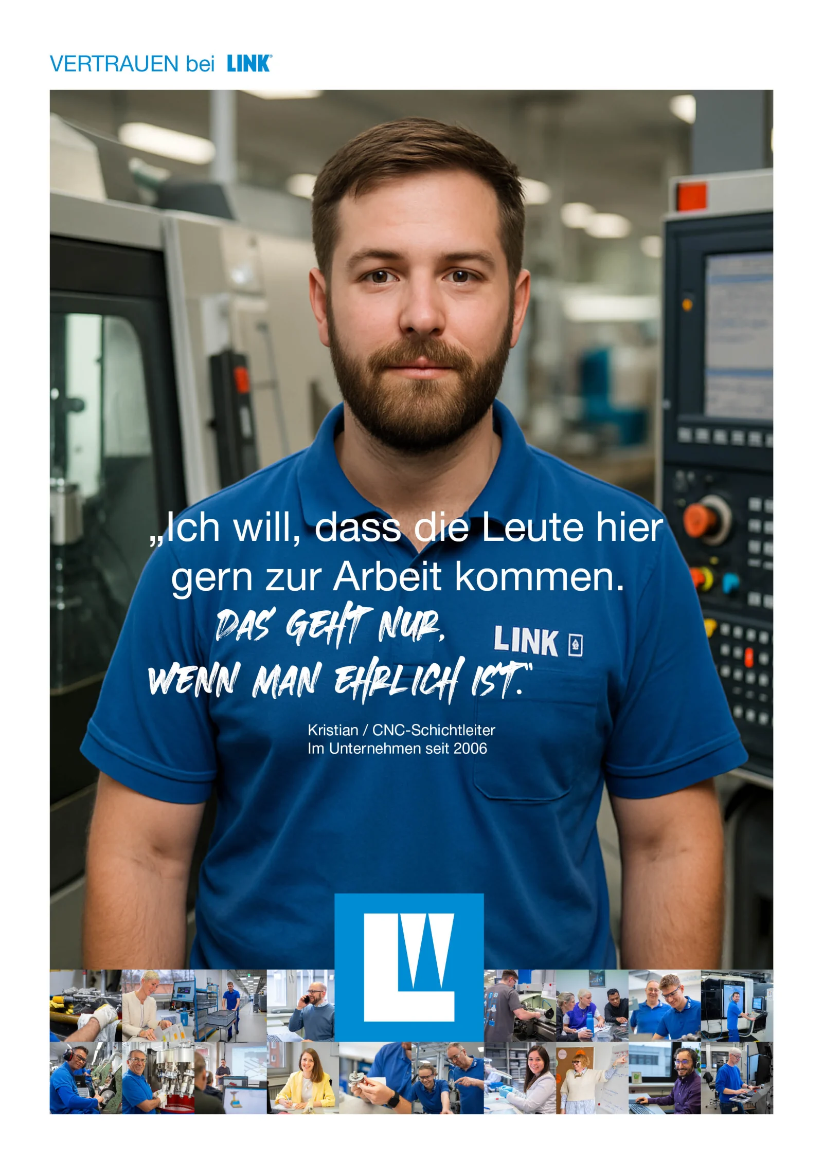 LINK, konkrete Unternehmenswerte, Plakat 2