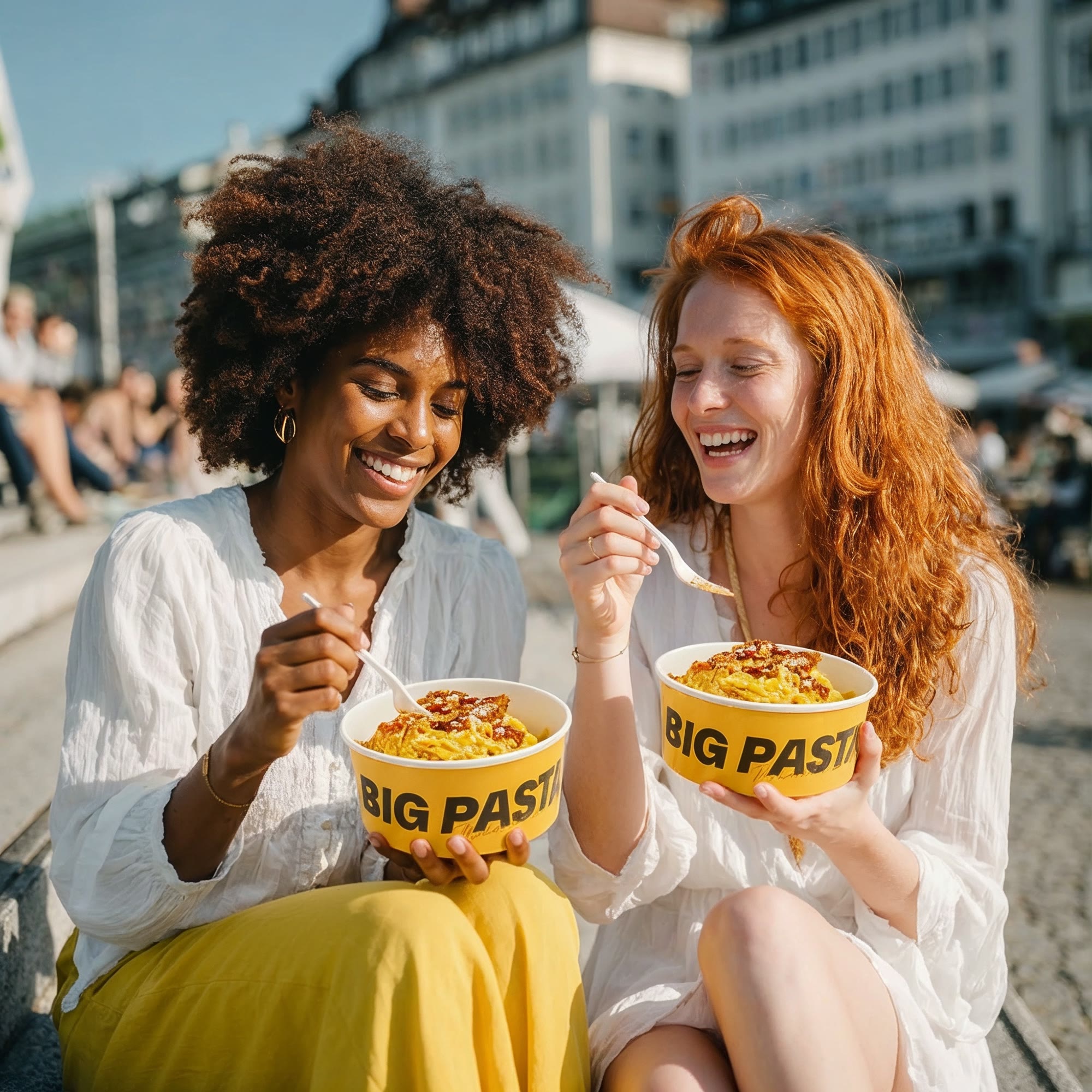 Little Big Pasta, Kampagnenmotiv mit Big-Pasta-Bowls