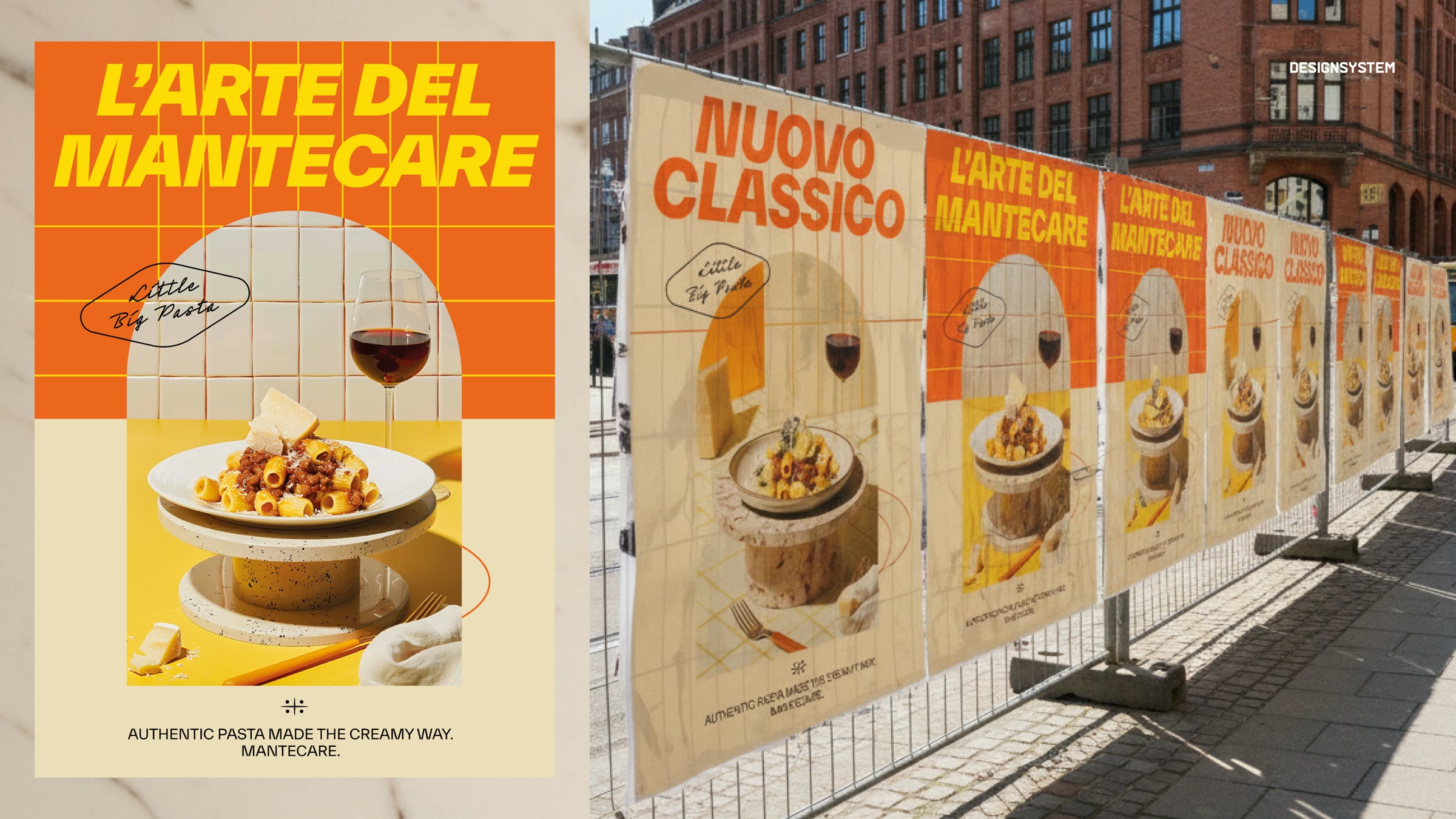 Little Big Pasta, Plakatserie „Nuovo Classico“ und „L'arte del mantecare“ im Stadtraum