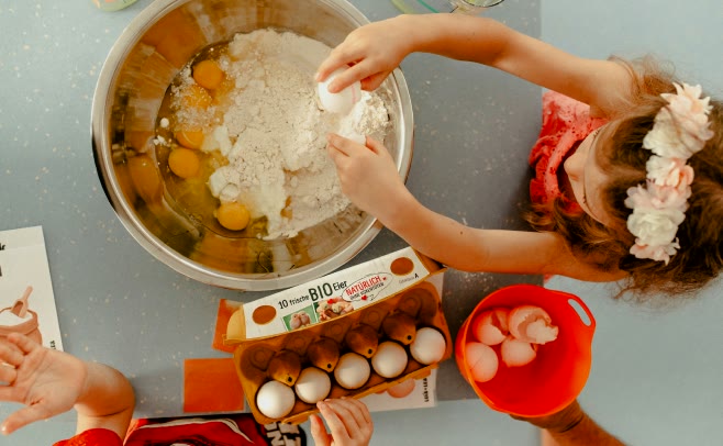 Luis + Lea, Shooting: Backen mit Kindern