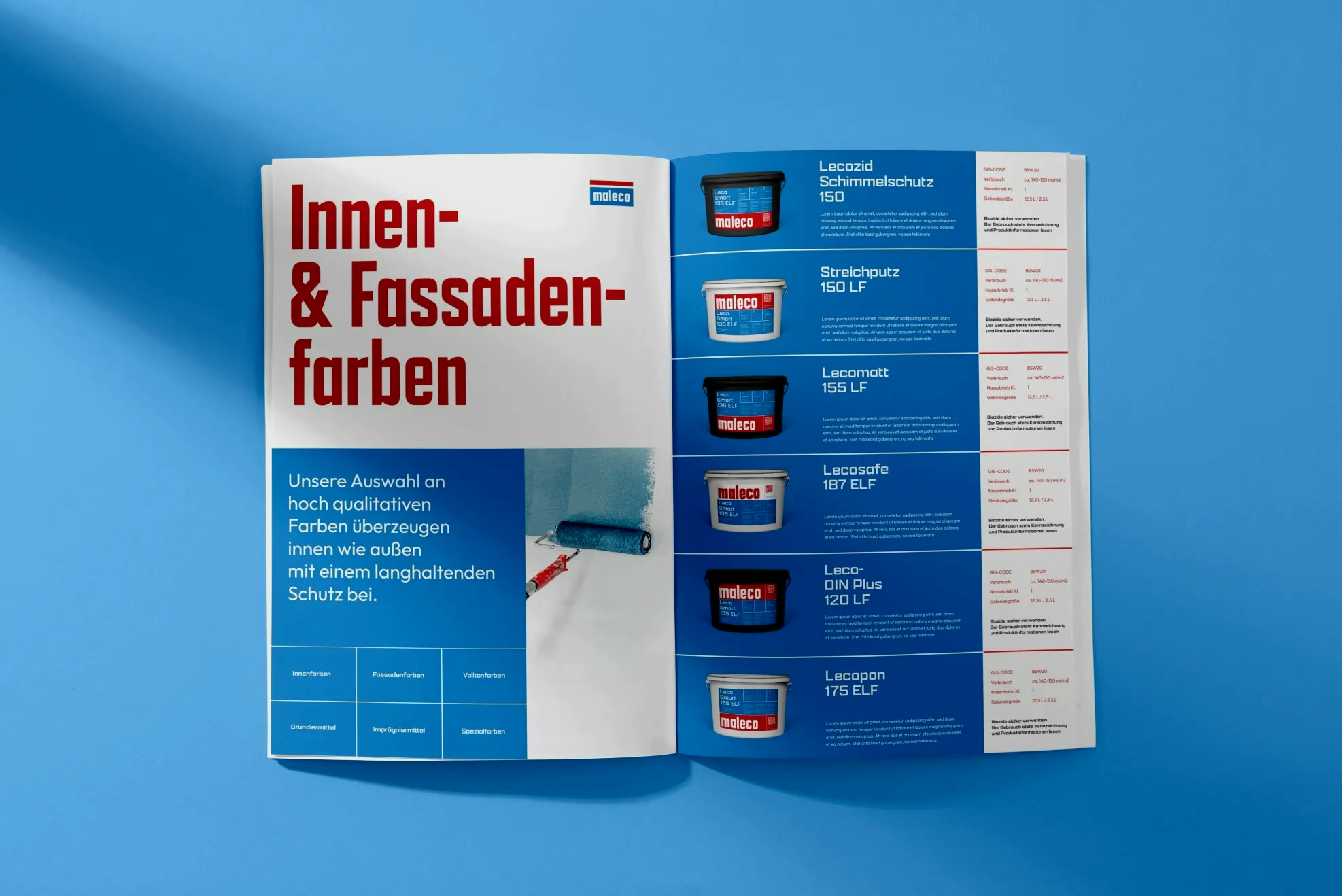 Maleco, Katalog Innen- und Fassadenfarben