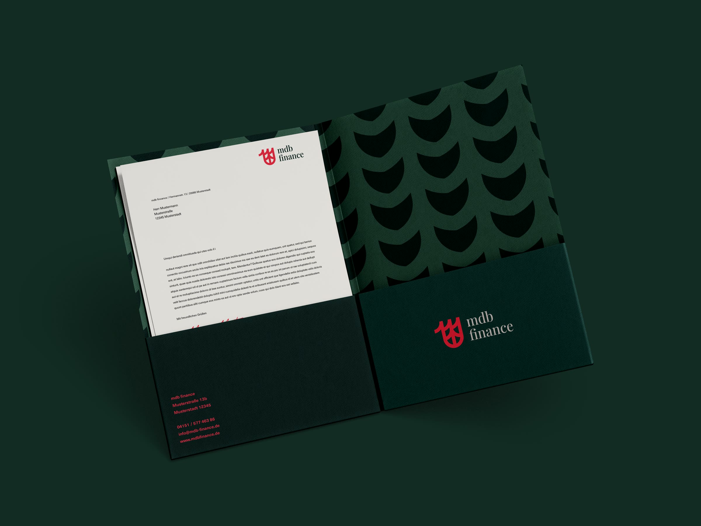 mdb finance, Mappe mit Muster