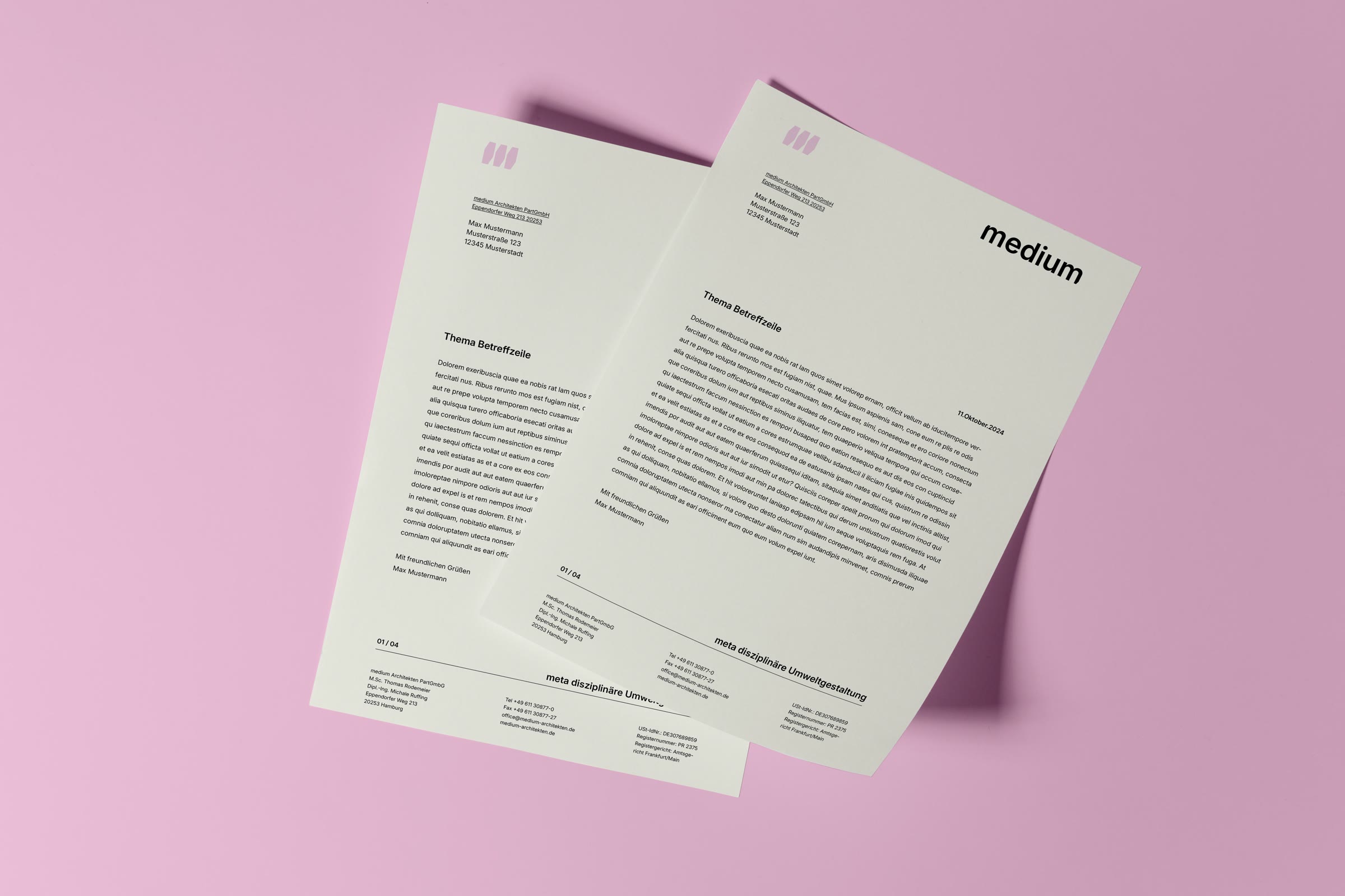medium Architekten Briefpapier