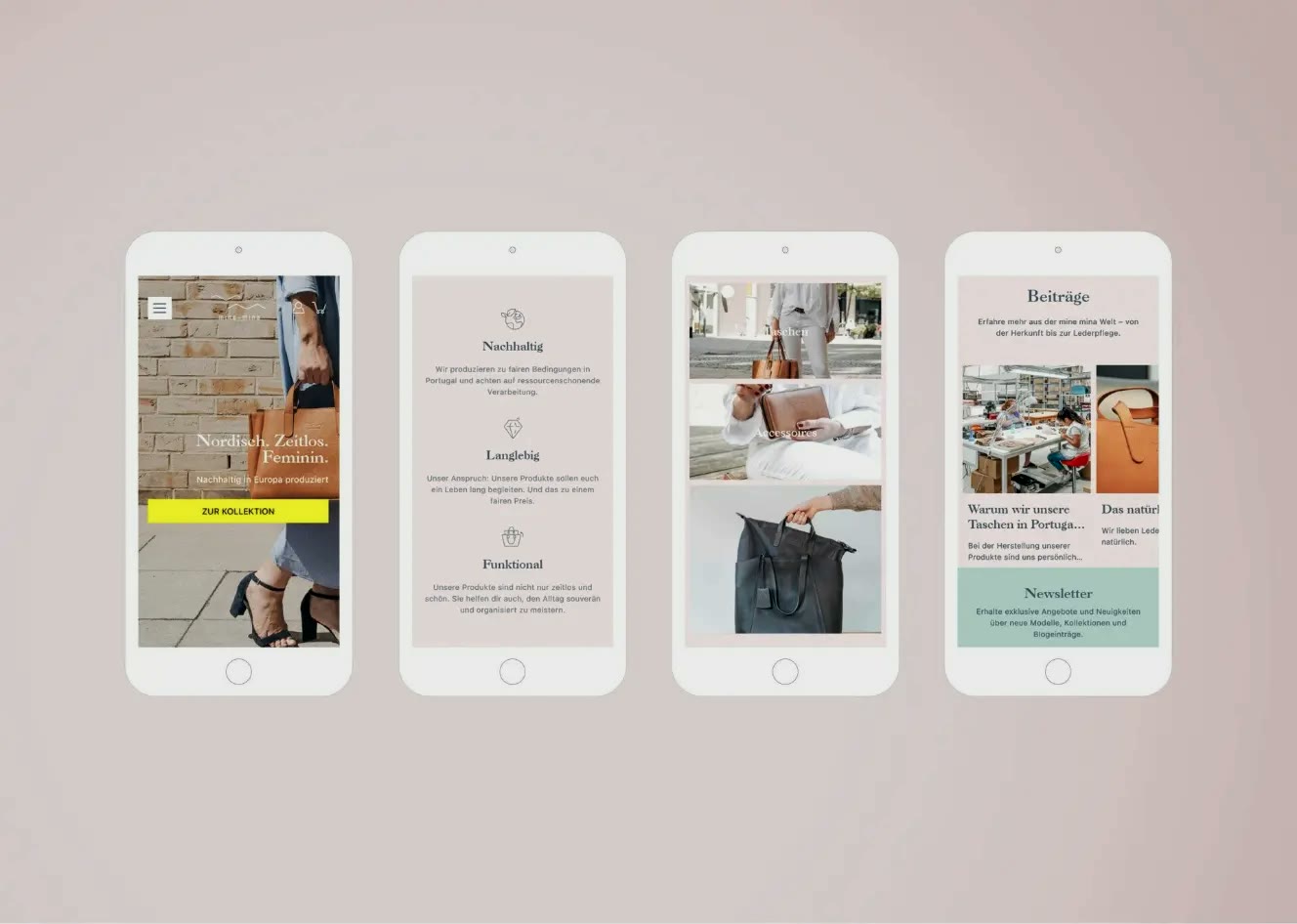 mine mina, mobiler Onlineshop