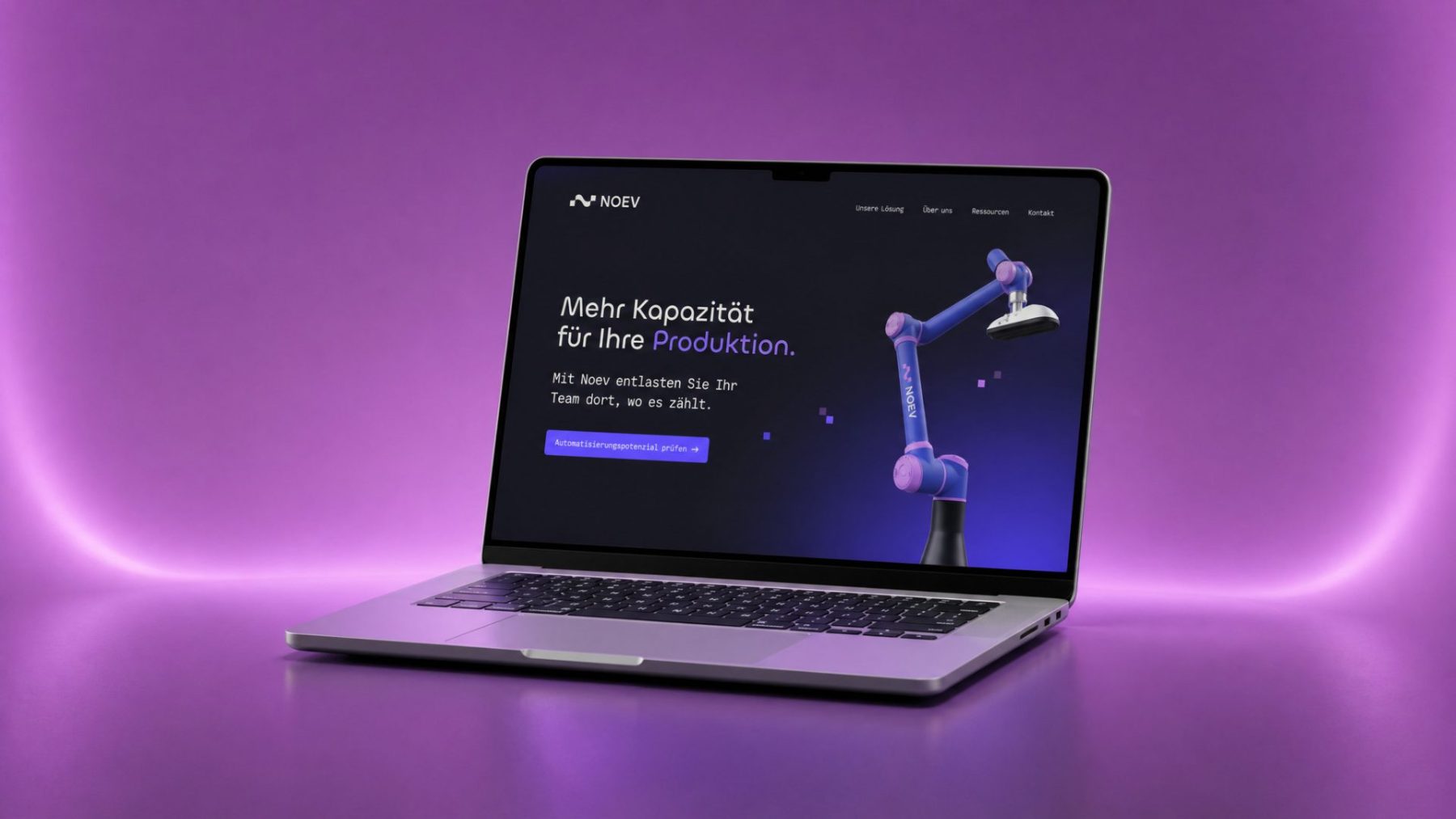 NOEY Website auf MacBook