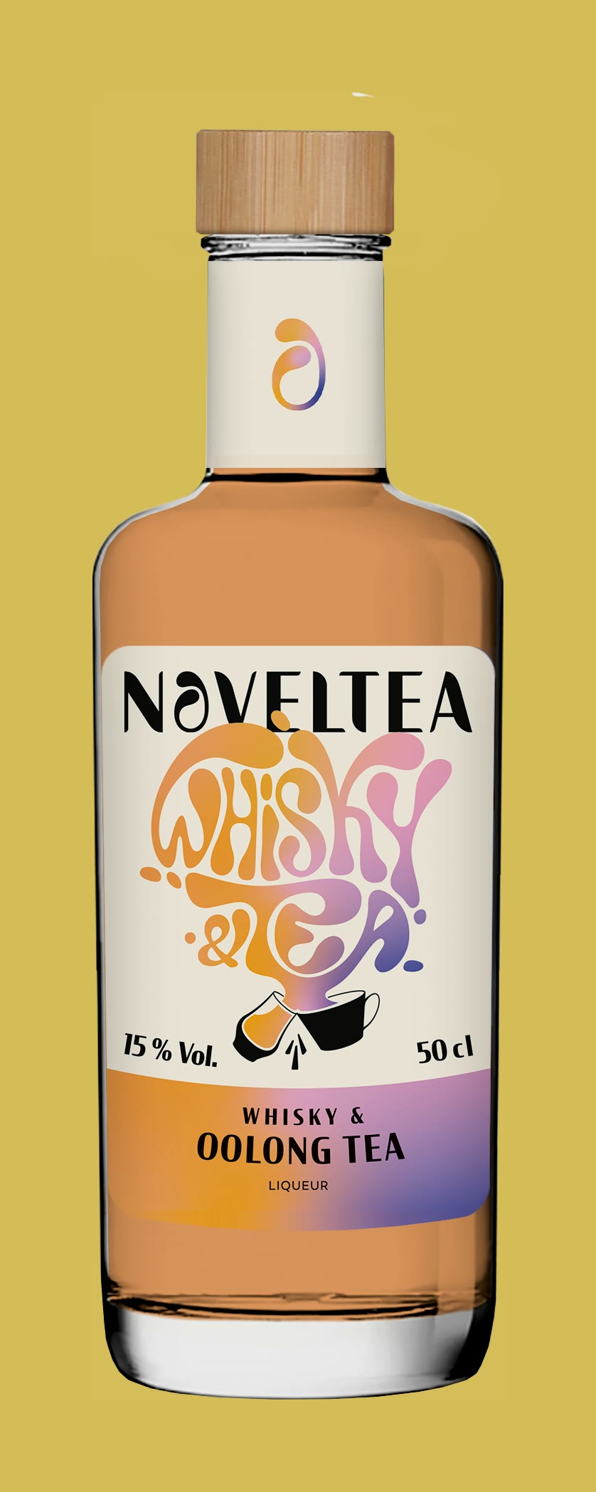 Noveltea, Flasche „Whisky & Oolong Tea“ auf Gelb
