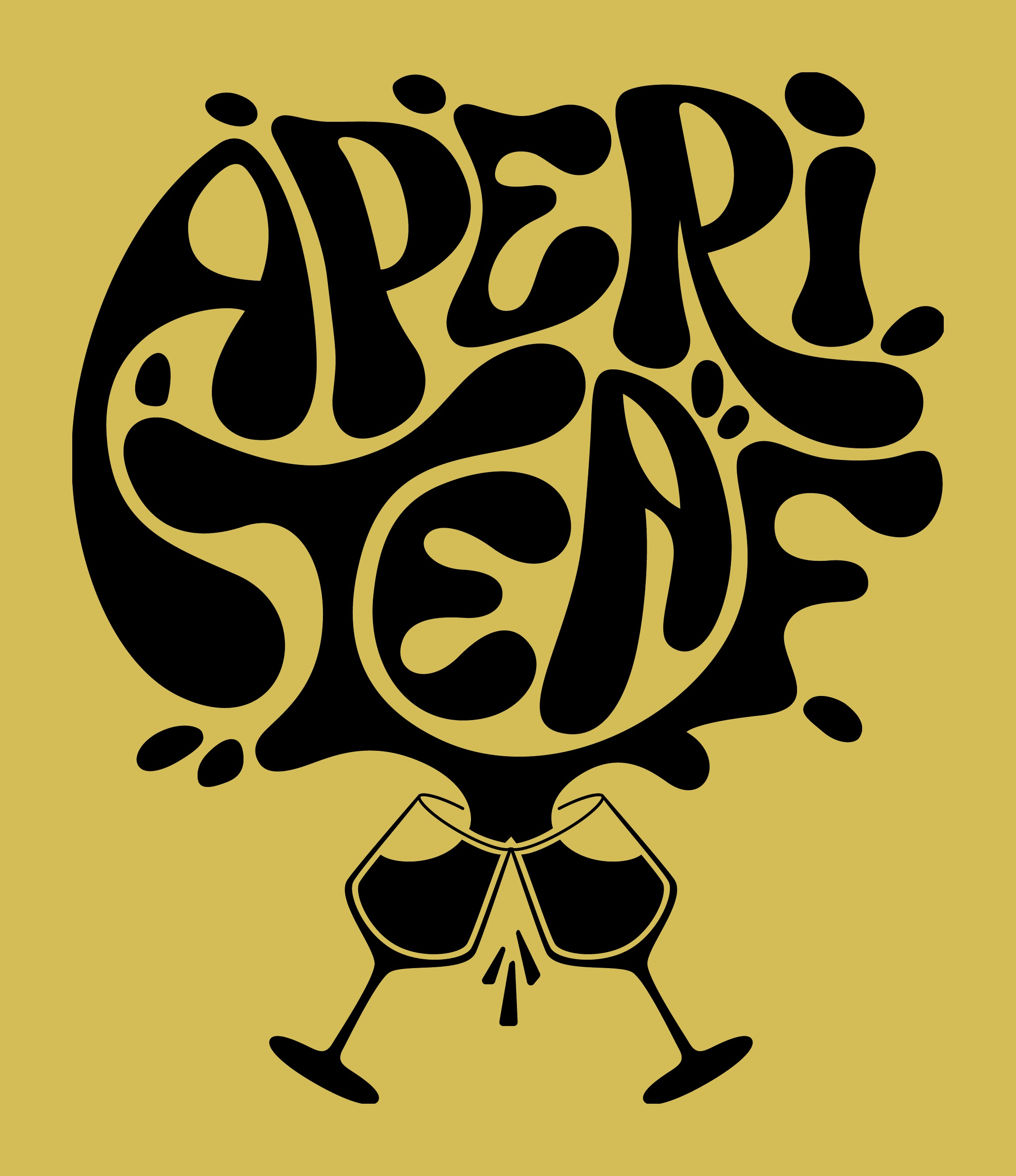 Noveltea, typografisches Keyvisual „Aperiteaf“ auf Gelb