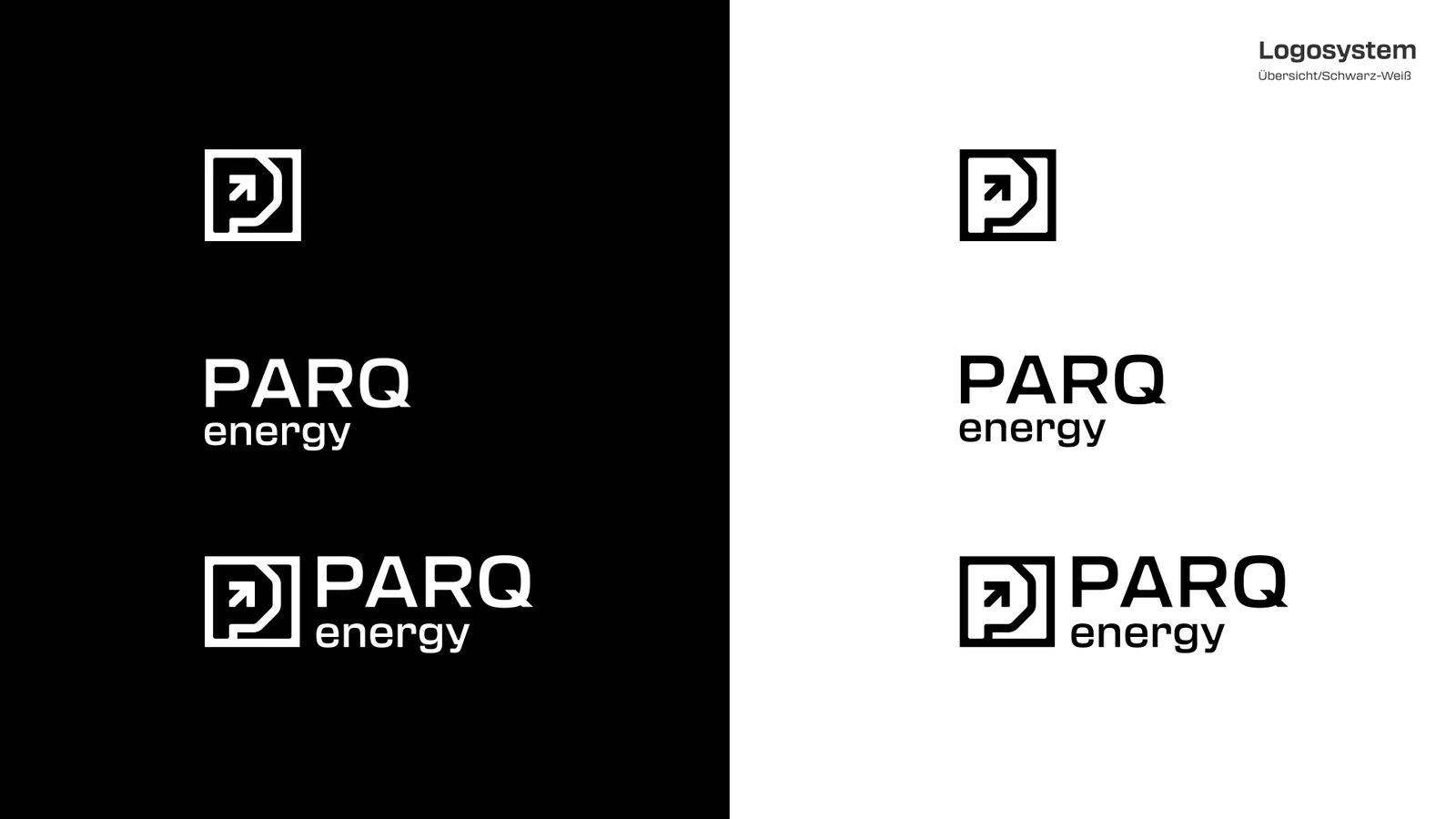PARQ Energy, Logo-Anwendung und Schutzzonen, Styleguide-Seite 50