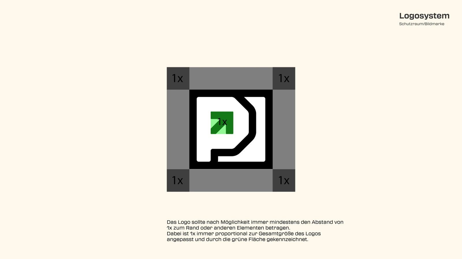 PARQ Energy, Logo-Anwendung und Schutzzonen, Styleguide-Seite 51