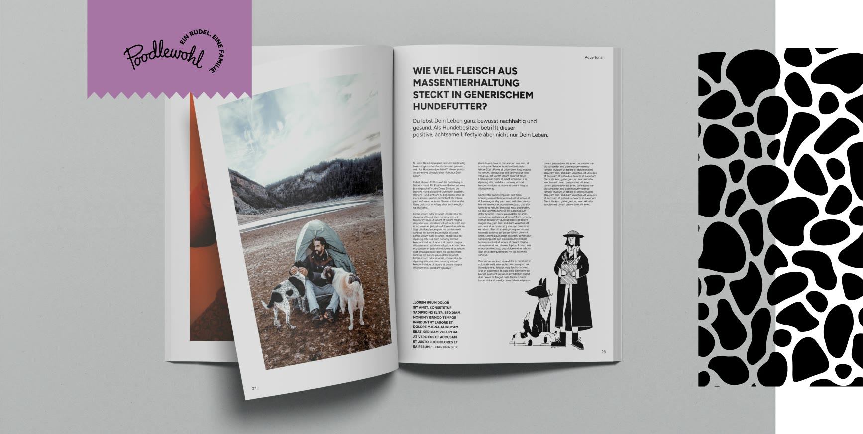 Poodlewohl, Advertorial im Magazin