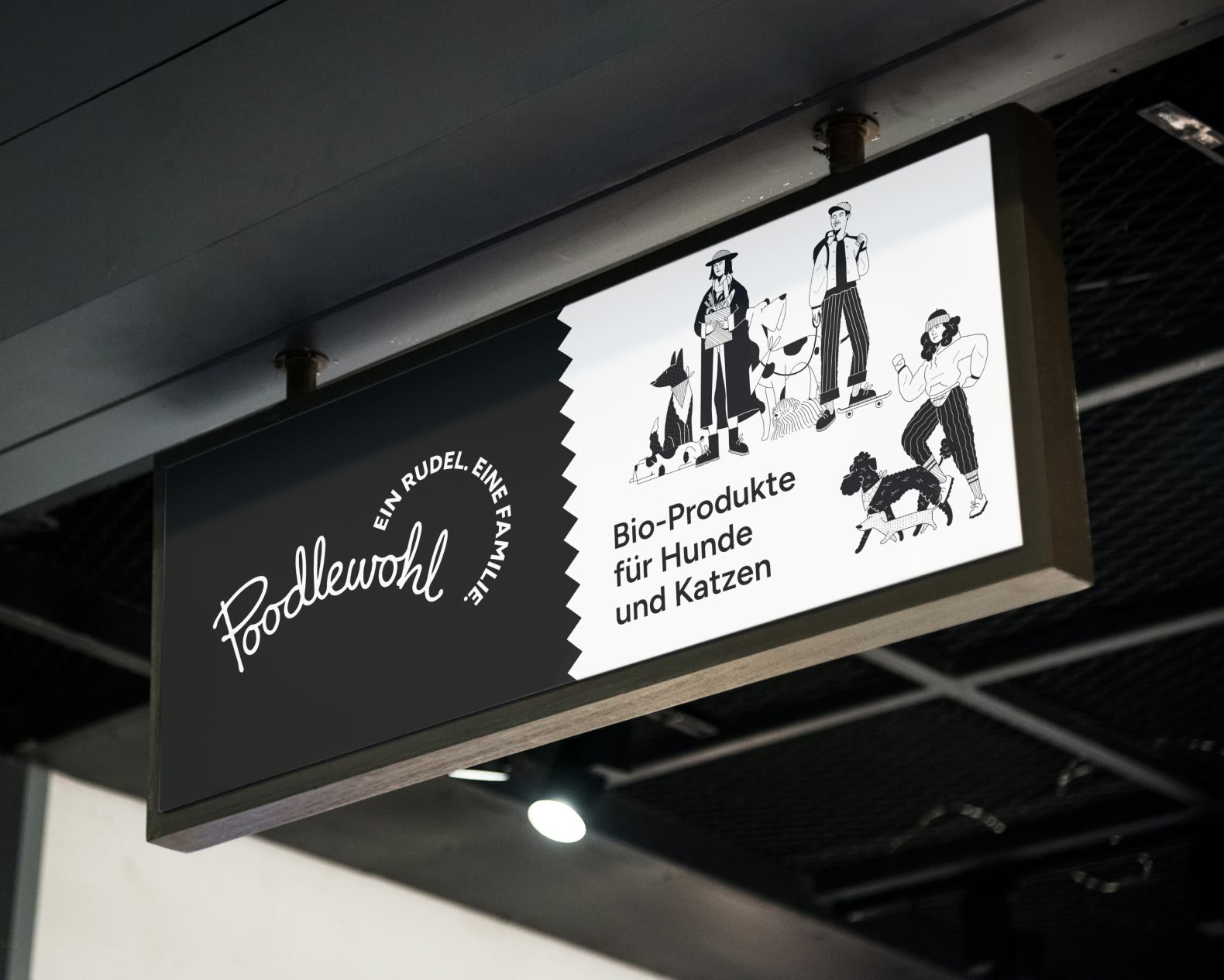 Poodlewohl, Ladenschild