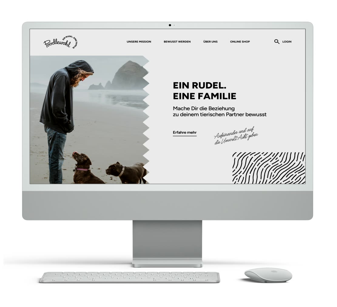 Poodlewohl, Website auf dem Desktop