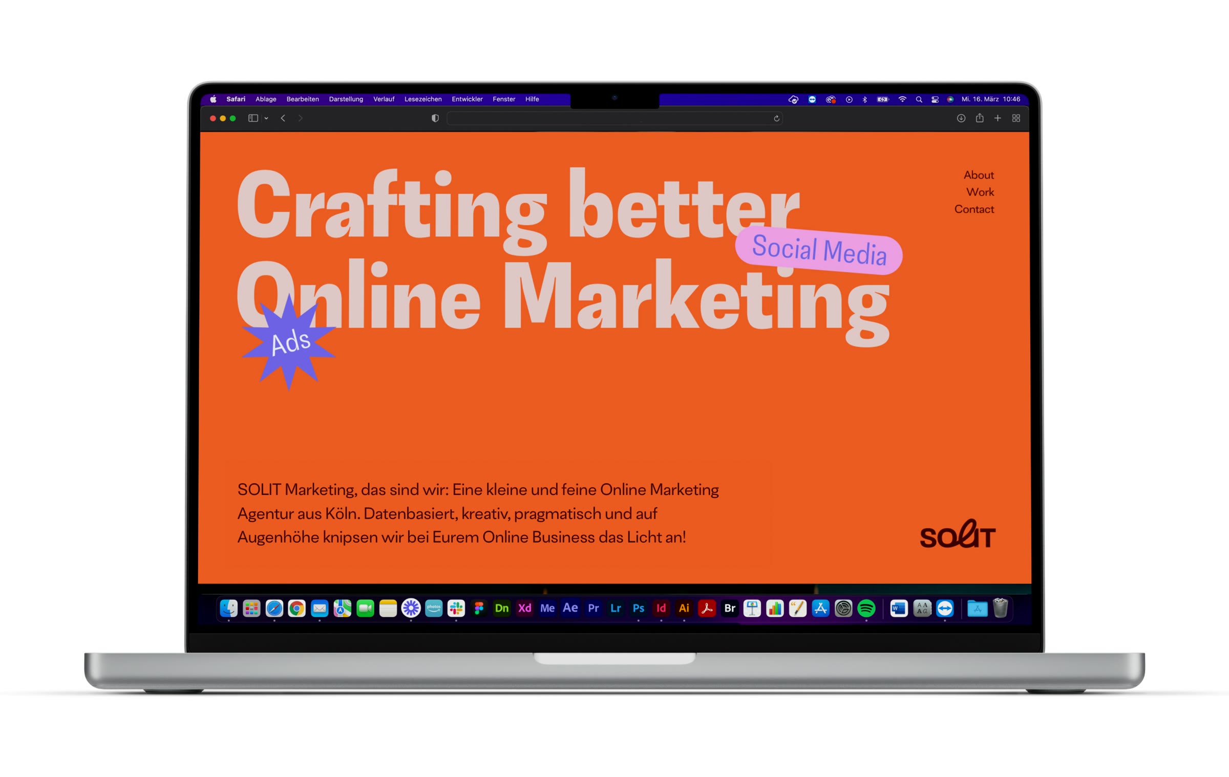 SOLIT Marketing, Website auf dem Laptop