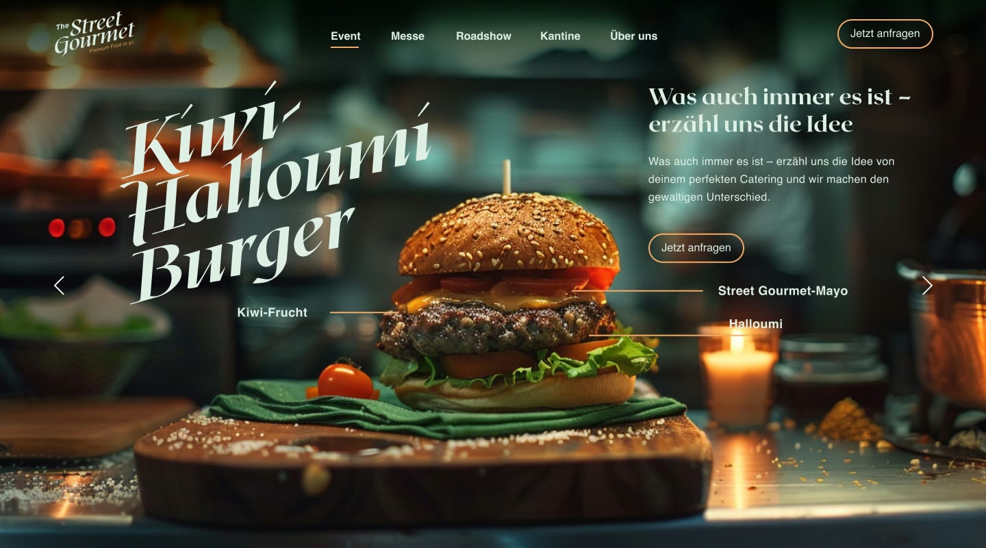 Street Gourmet, Website: Kiwi-Halloumi-Burger