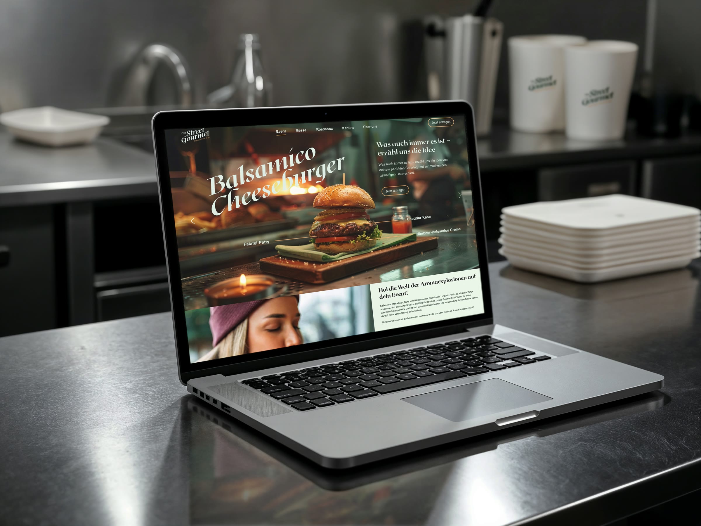 Street Gourmet, Website auf dem Laptop