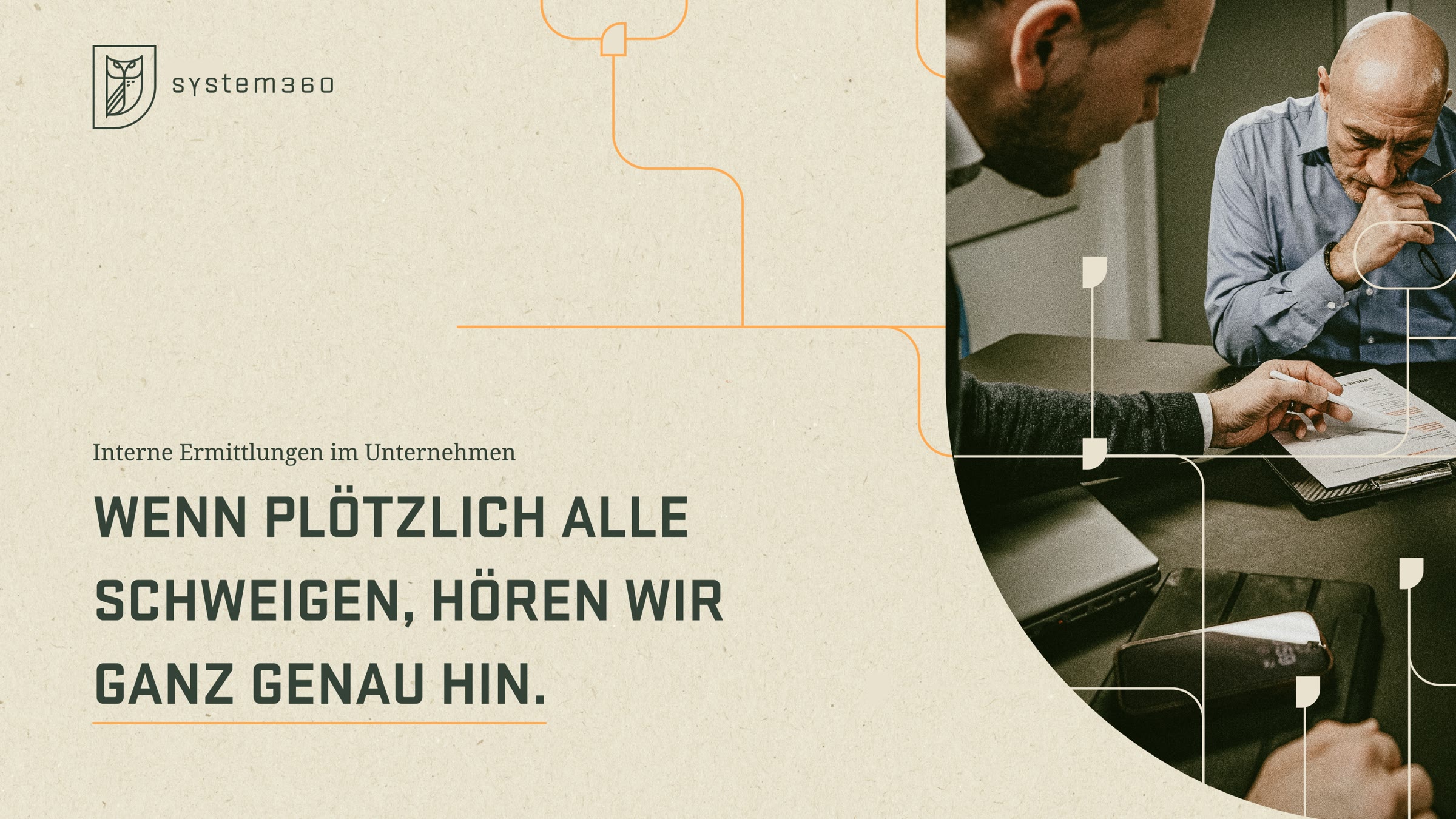 system 360, Keyvisual „Wenn plötzlich alle schweigen, hören wir ganz genau hin.“