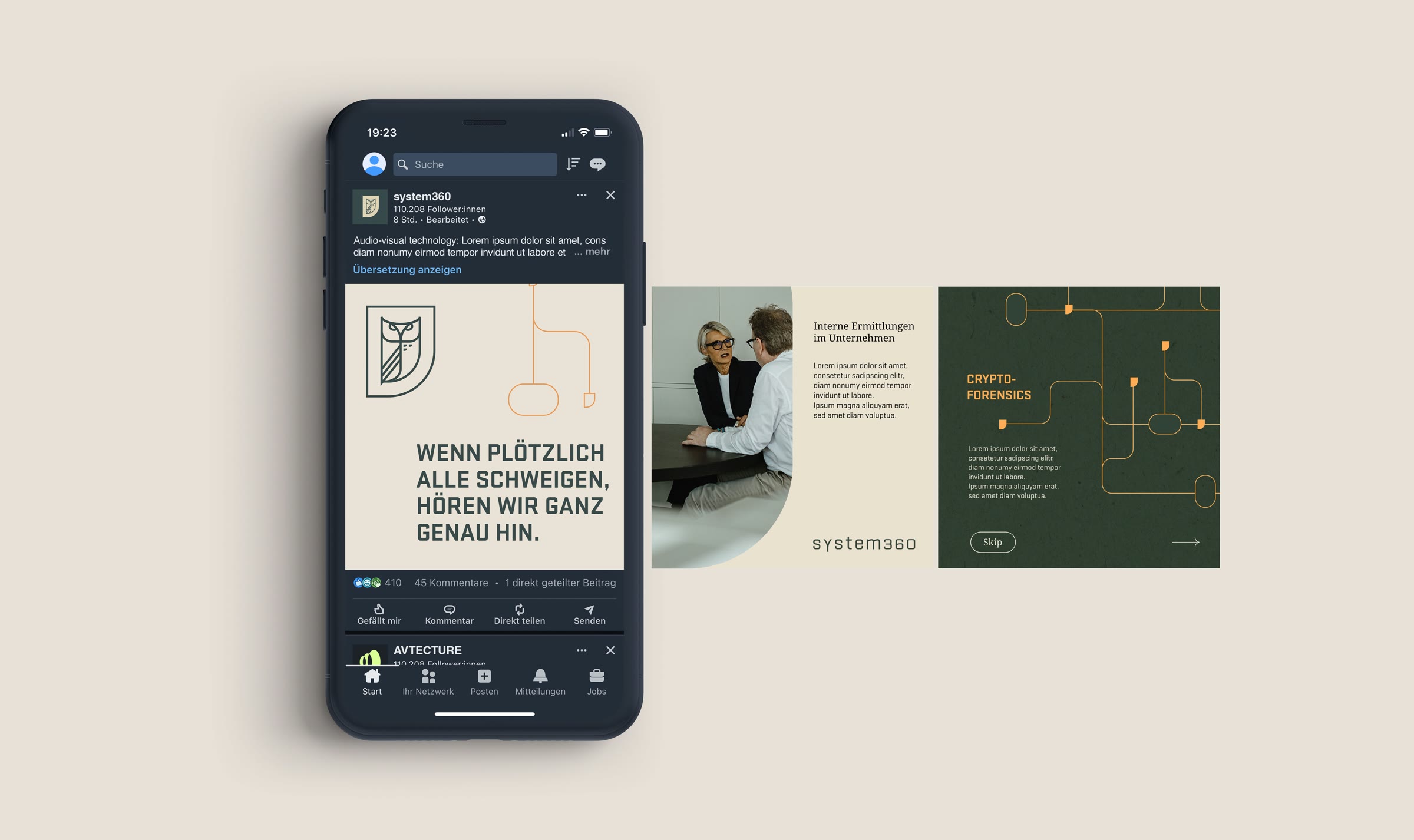 system 360, LinkedIn-Post